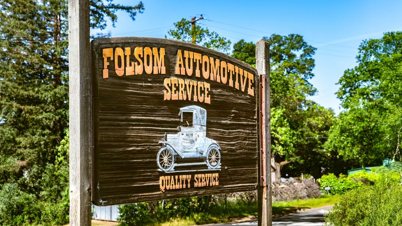 Folsom Automotive Service wooden sign